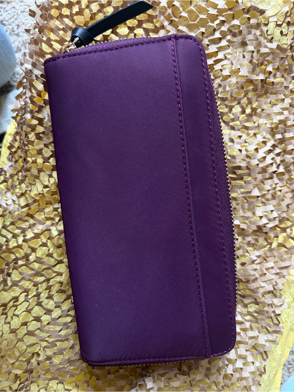 kate spade Plum Zip-Around Wallet with Metal Logo Plate - Picture 2 of 9